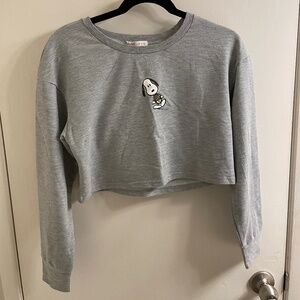 Cropped Skeleton Snoopy Halloween Long Sleeve